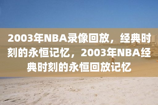 2003年NBA录像回放，经典时刻的永恒记忆，2003年NBA经典时刻的永恒回放记忆