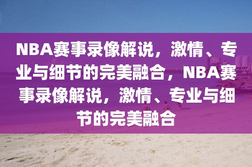 NBA赛事录像解说，激情、专业与细节的完美融合，NBA赛事录像解说，激情、专业与细节的完美融合