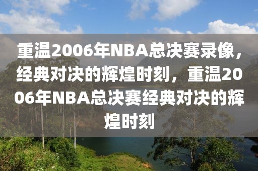 重温2006年NBA总决赛录像，经典对决的辉煌时刻，重温2006年NBA总决赛经典对决的辉煌时刻