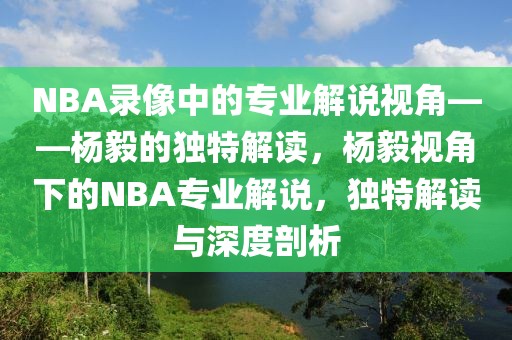 NBA录像中的专业解说视角——杨毅的独特解读，杨毅视角下的NBA专业解说，独特解读与深度剖析