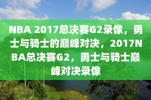 NBA 2017总决赛G2录像，勇士与骑士的巅峰对决，2017NBA总决赛G2，勇士与骑士巅峰对决录像